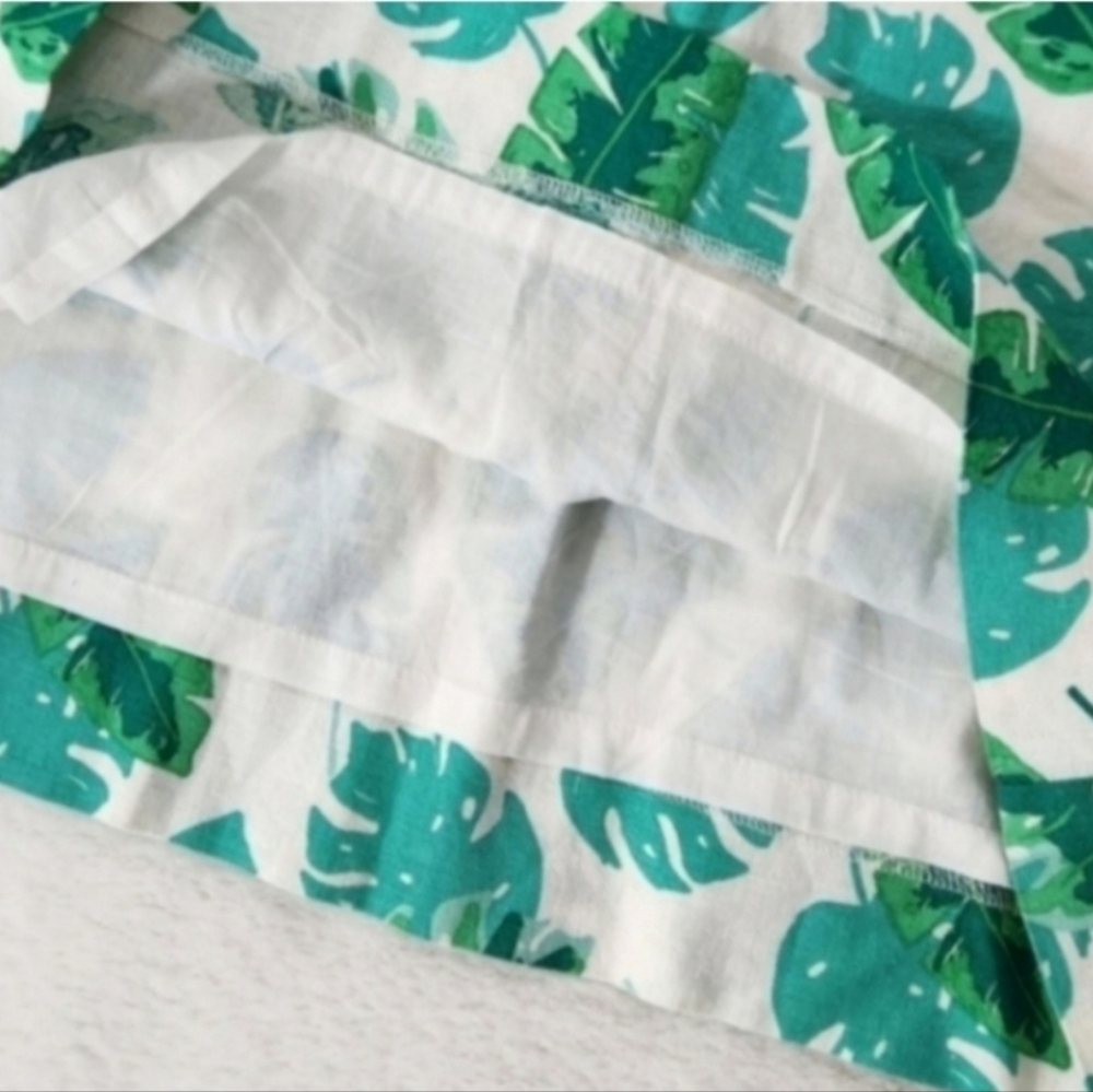 NWT J. Crew Linen Blend Tropical Monstera Print Pull On Skirt - Picture 3 of 8